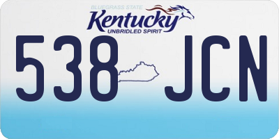 KY license plate 538JCN