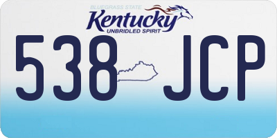 KY license plate 538JCP