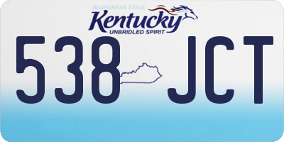 KY license plate 538JCT