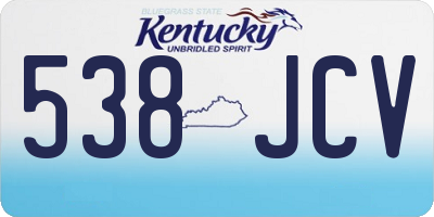KY license plate 538JCV