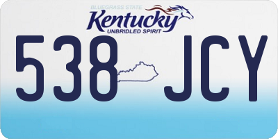 KY license plate 538JCY