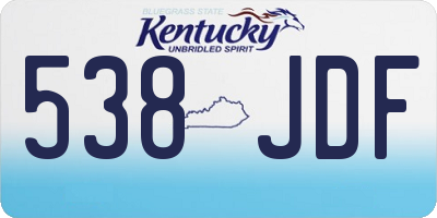KY license plate 538JDF
