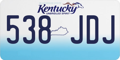 KY license plate 538JDJ