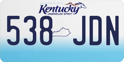 KY license plate 538JDN