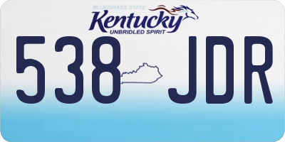KY license plate 538JDR