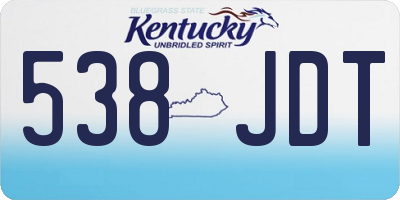 KY license plate 538JDT