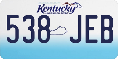 KY license plate 538JEB