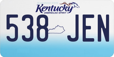 KY license plate 538JEN