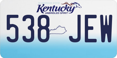 KY license plate 538JEW