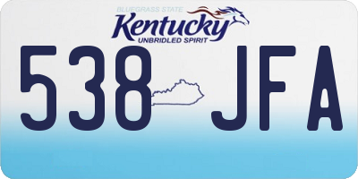 KY license plate 538JFA