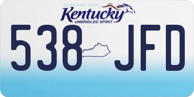 KY license plate 538JFD