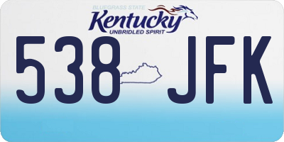 KY license plate 538JFK