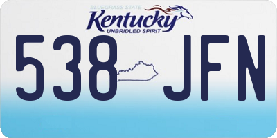 KY license plate 538JFN