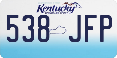 KY license plate 538JFP
