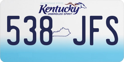 KY license plate 538JFS