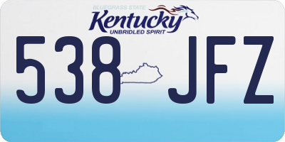 KY license plate 538JFZ