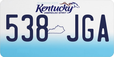 KY license plate 538JGA