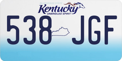 KY license plate 538JGF