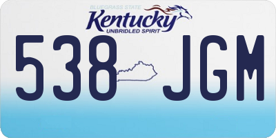 KY license plate 538JGM