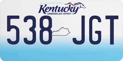 KY license plate 538JGT