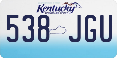 KY license plate 538JGU