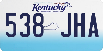 KY license plate 538JHA