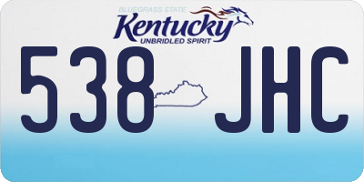 KY license plate 538JHC