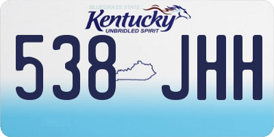 KY license plate 538JHH