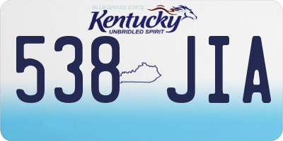 KY license plate 538JIA