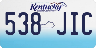 KY license plate 538JIC