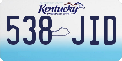 KY license plate 538JID