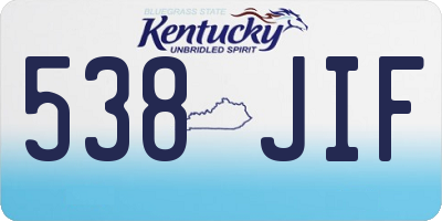 KY license plate 538JIF