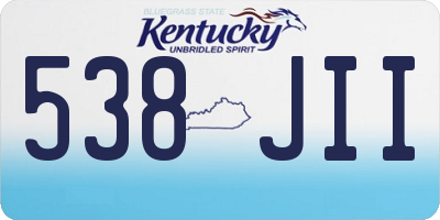 KY license plate 538JII