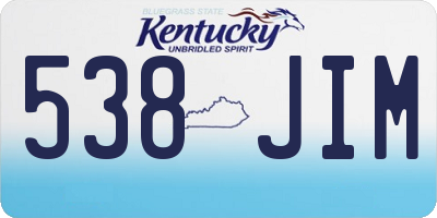 KY license plate 538JIM