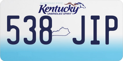 KY license plate 538JIP