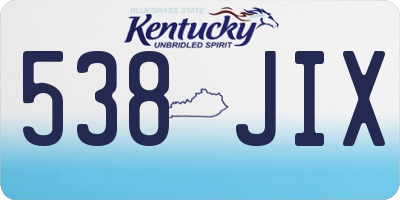 KY license plate 538JIX