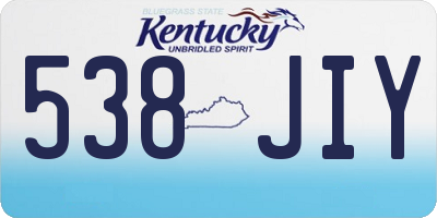 KY license plate 538JIY