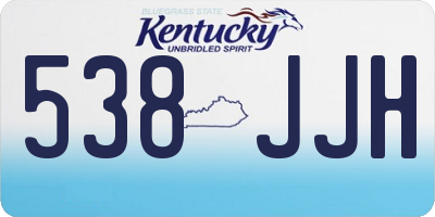 KY license plate 538JJH