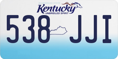 KY license plate 538JJI