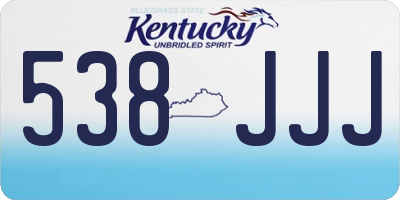 KY license plate 538JJJ