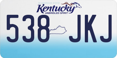 KY license plate 538JKJ