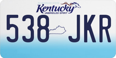 KY license plate 538JKR