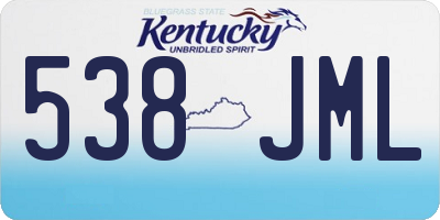 KY license plate 538JML