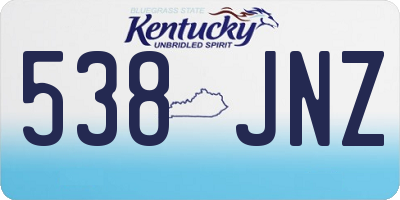 KY license plate 538JNZ