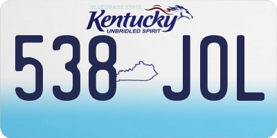KY license plate 538JOL