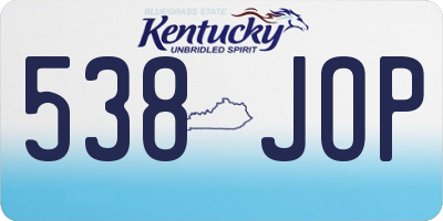 KY license plate 538JOP