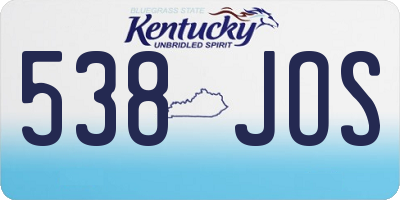 KY license plate 538JOS