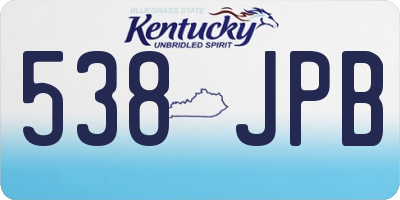 KY license plate 538JPB