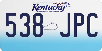 KY license plate 538JPC