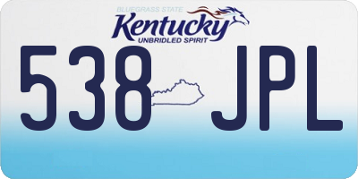 KY license plate 538JPL